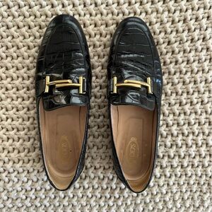 Tods crocodile loafers
